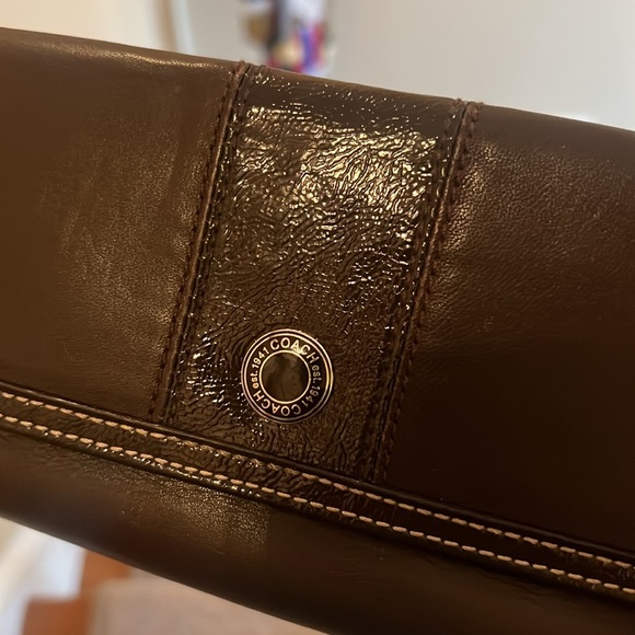 Coach Brown Leather Wallet Snap Head - Picture 3 of 11